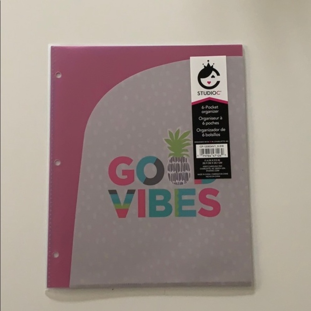 Carolina Pad 6 Pocket Folder Organizer Good vibes lot of 2